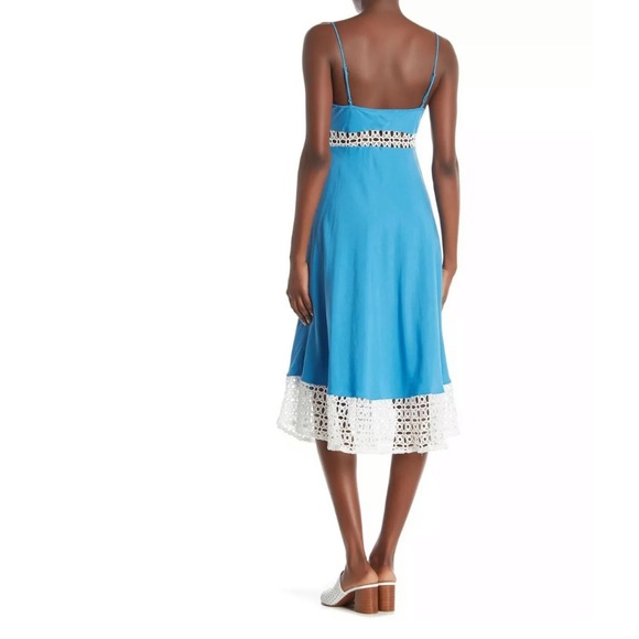 Line & Dot Delilah Eyelet Lace Paneled Midi Dress - Picture 2 of 8